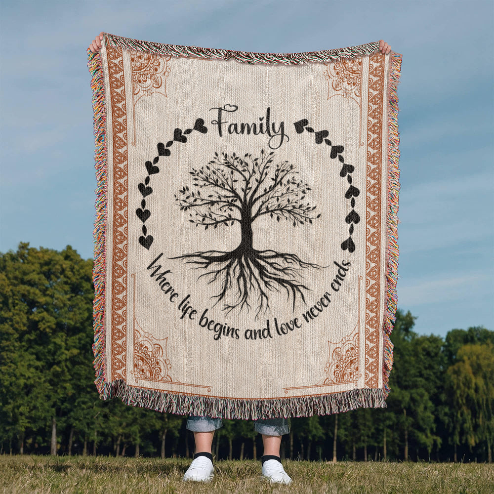 Family Roots, Celtic Tree Woven Blanket