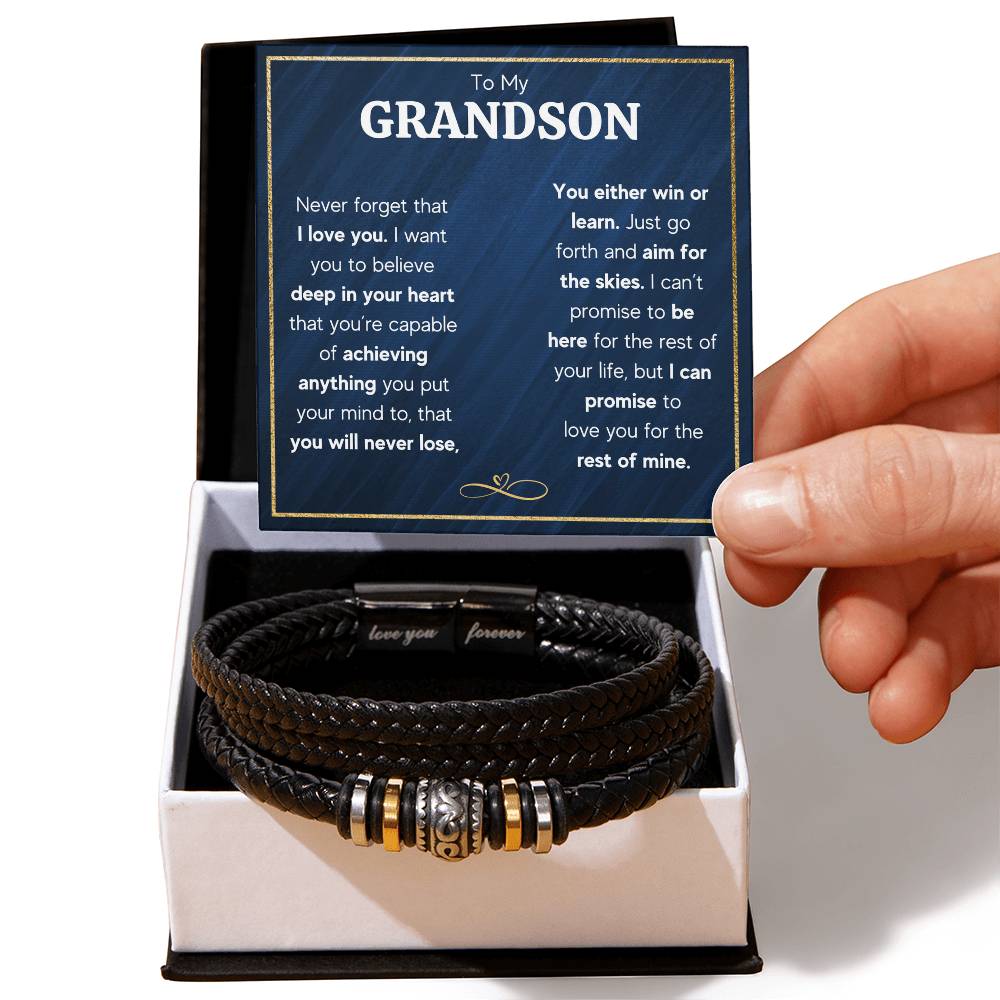Love You Forever To My Grandson Bracelet Achieve Anything