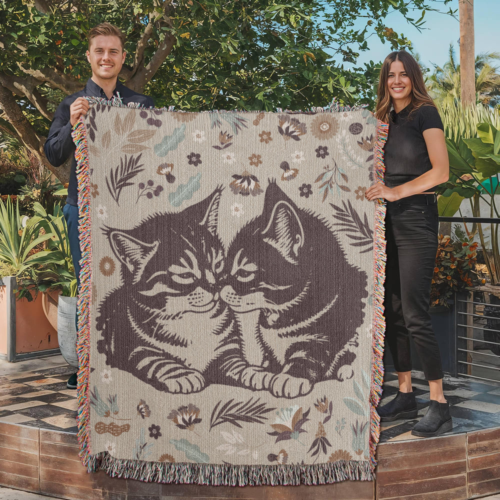Snuggling Kitties - Woven Blanket